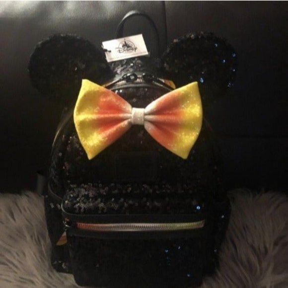 NWT Loungefly Disneyland Candy Corn Minnie Mouse Mini Backpack Halloween Grail - Picture 1 of 6